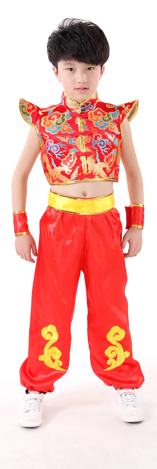 六一儿童演出服装女童秧歌舞蹈服幼儿舞蹈服民族舞男中国风肚兜