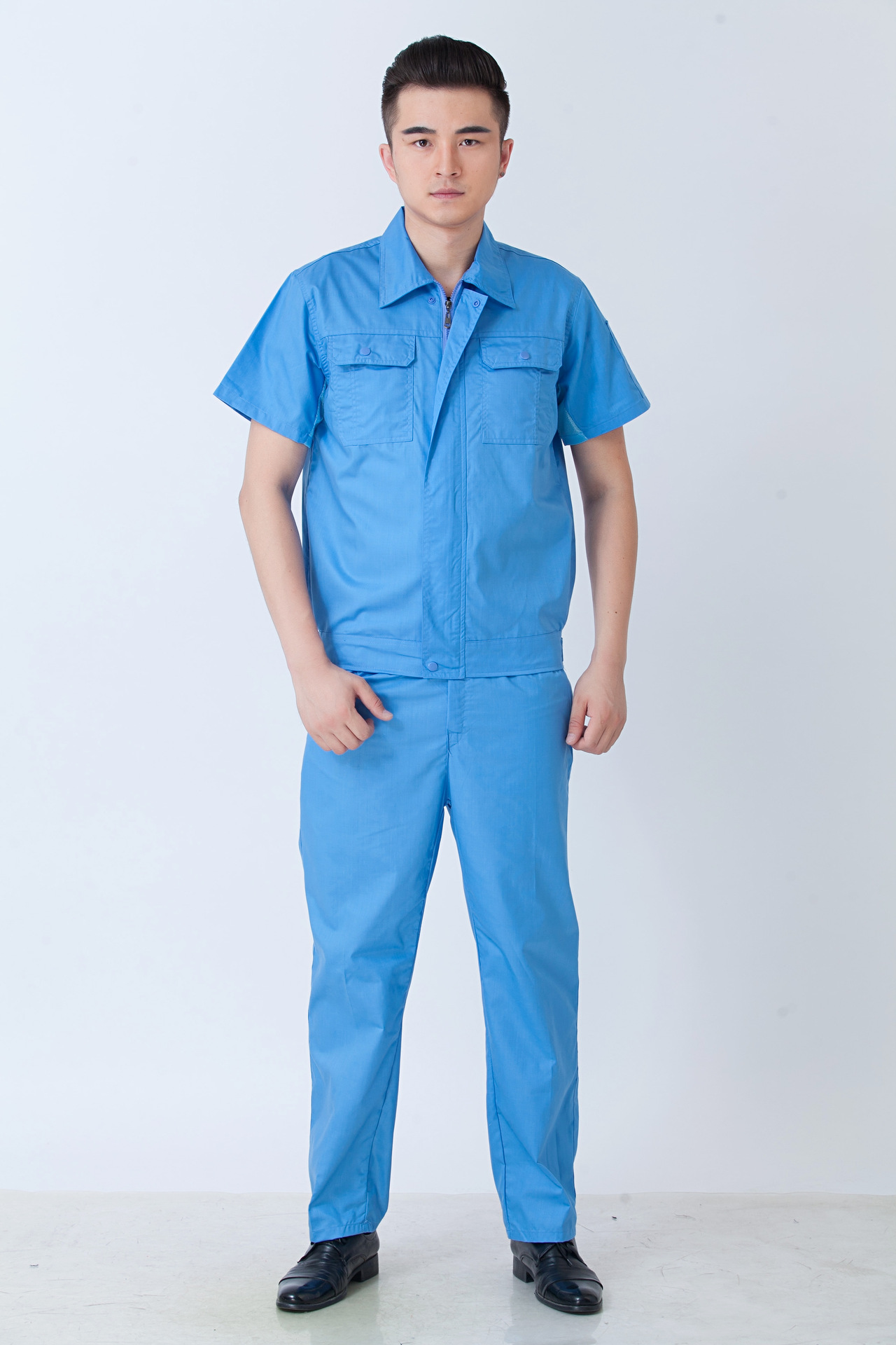 夏季短袖工作服厂服套装工厂车间半袖工装劳保服夏装工程服定做