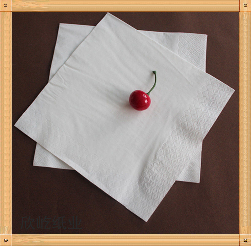定做一次性西餐厅餐巾纸印logo330双层四折折叠方形纸巾超强吸水
