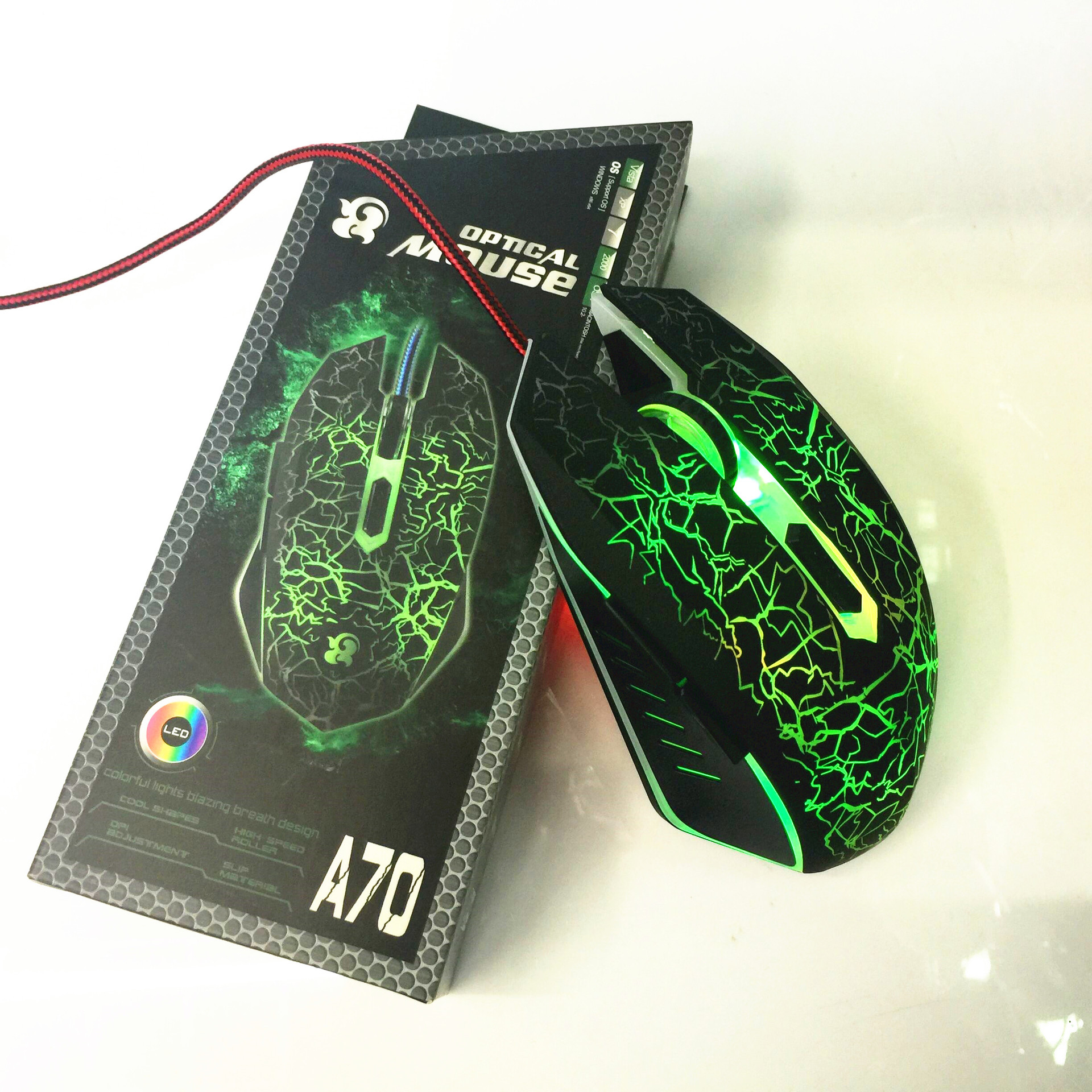 牧马人鼠标商务游戏鼠标七彩发光鼠标四档变速网吧游戏鼠