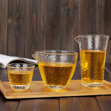 日式 玻璃 锤目纹公道杯 分茶器大号 锤纹茶海均杯 功夫茶具