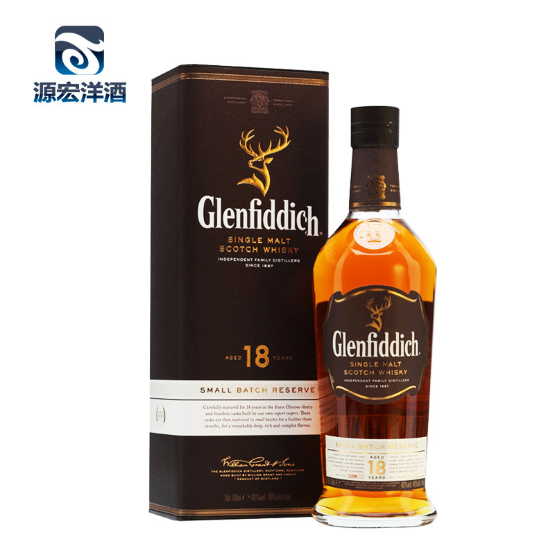 glenfiddich格兰菲迪18年单一麦芽威士忌700ml