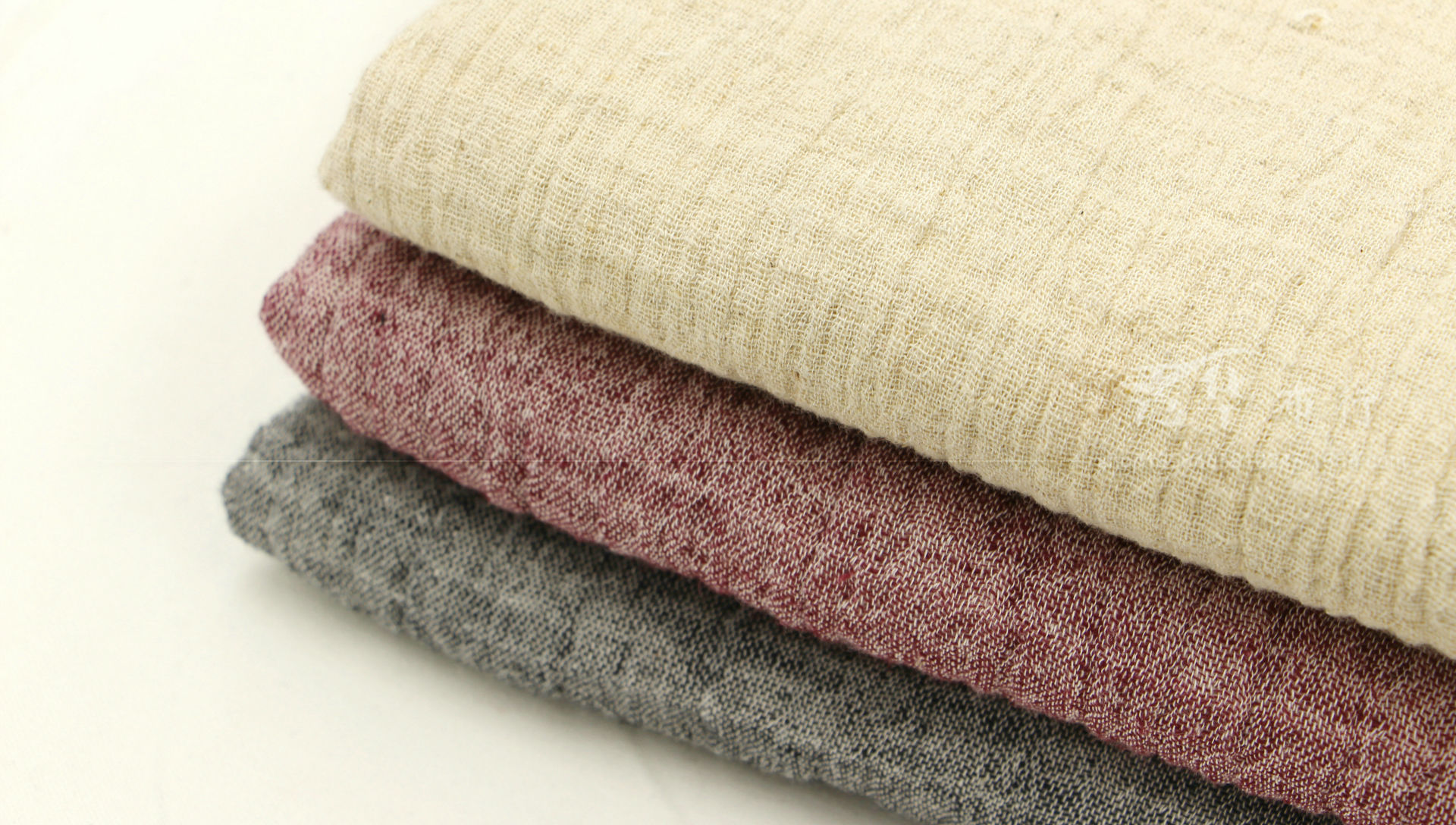 厂家批发双层色织麻棉 亚麻棉绉布 麻绉 棉麻面料 现货