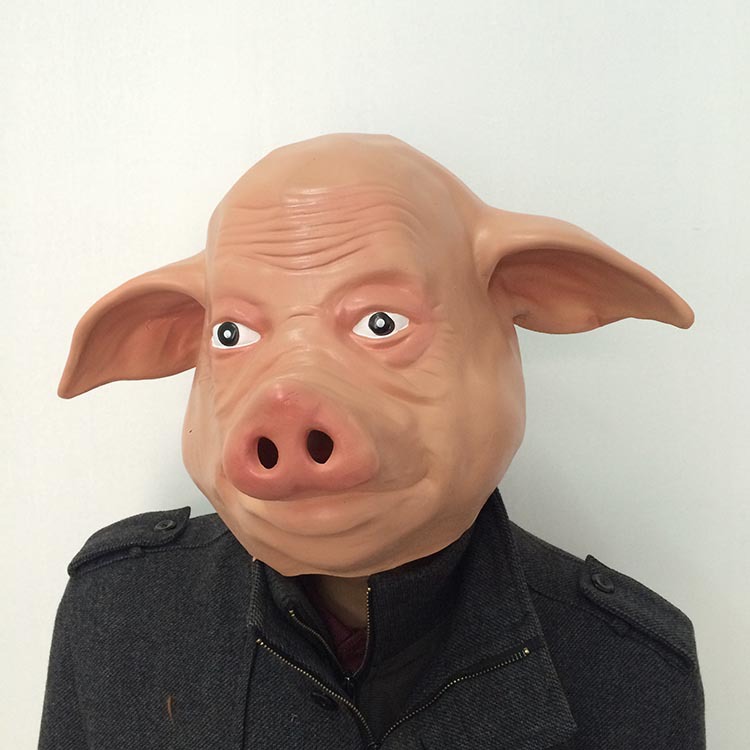万圣节猪头面具化妆舞会演出用品光头猪八戒恐怖搞怪面具猪脸道具