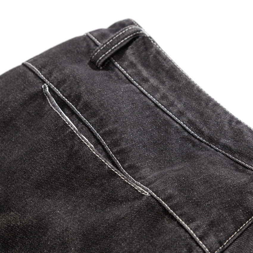 原创新款日系街头潮流个性闪电纹牛仔裤青年