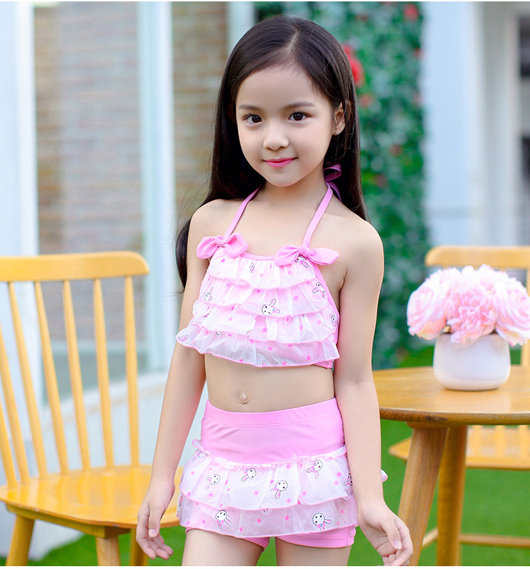 2017新款 韩版儿童泳衣可爱女孩比基尼