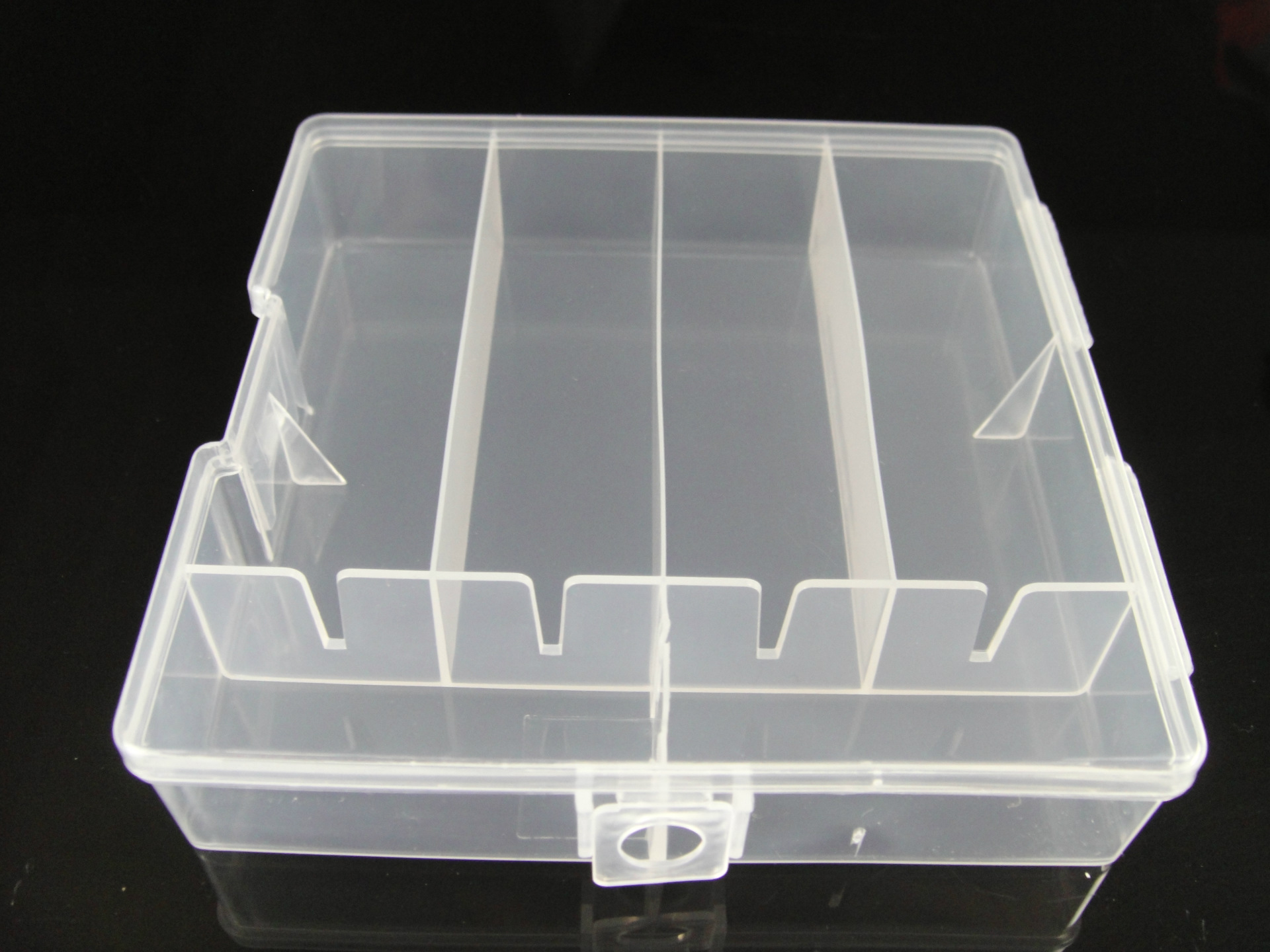 新款四格爆炸钩用塑料盒pp盒透明方盒