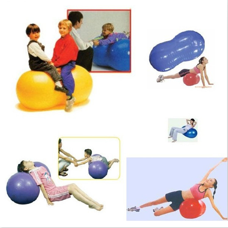 幼儿园pvc瑜伽球充气花生形瑜伽健身球加厚瑜伽球 感统教具