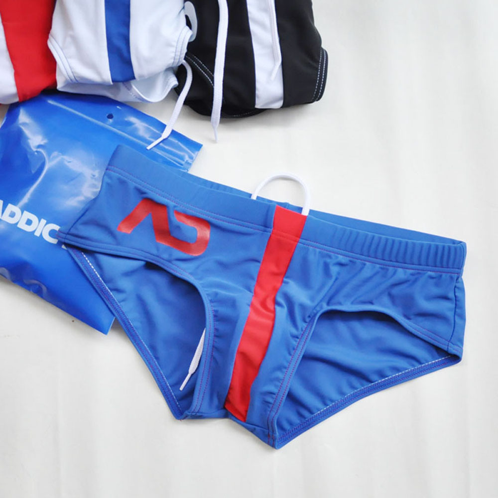 addicted男士三角泳裤add潮男性感紧身游泳裤外贸内抽绳男士泳衣