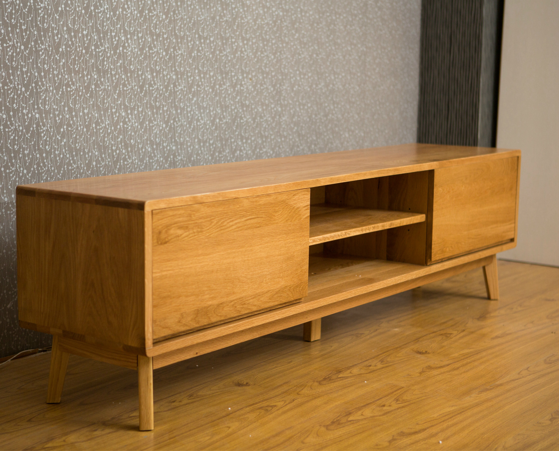 木言木语小户型白橡木电视柜北欧简约电视柜实木一米五一米八