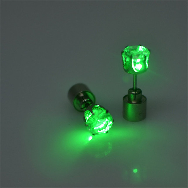 Factory Direct Supply Nightclub Trendy Male Female Couple Led Ear Stud Flash Crown Luminous Ear Studs in Stock