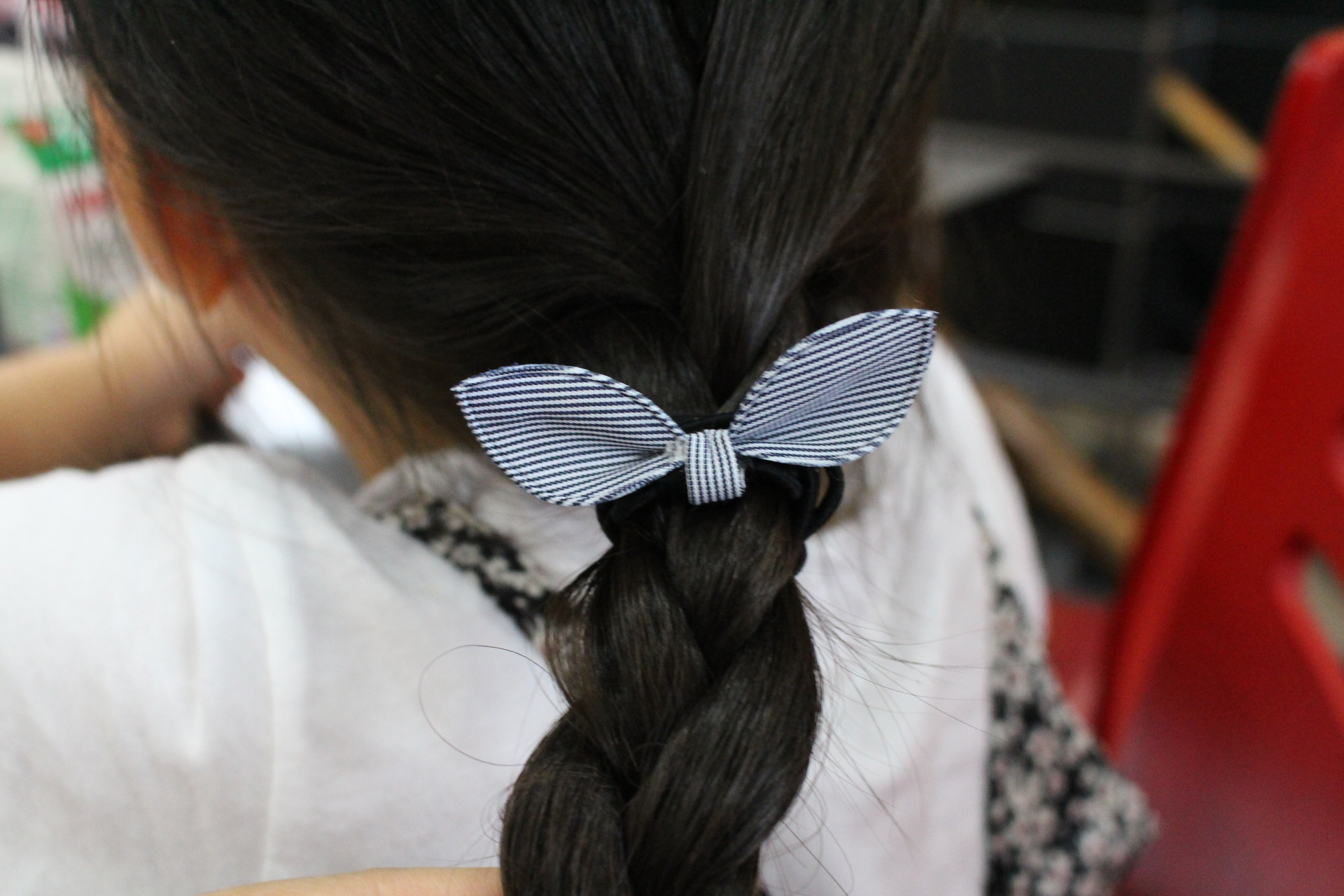 2016韩版学生时尚可爱蝴蝶结兔耳朵布艺小清新发圈 儿童头饰批发