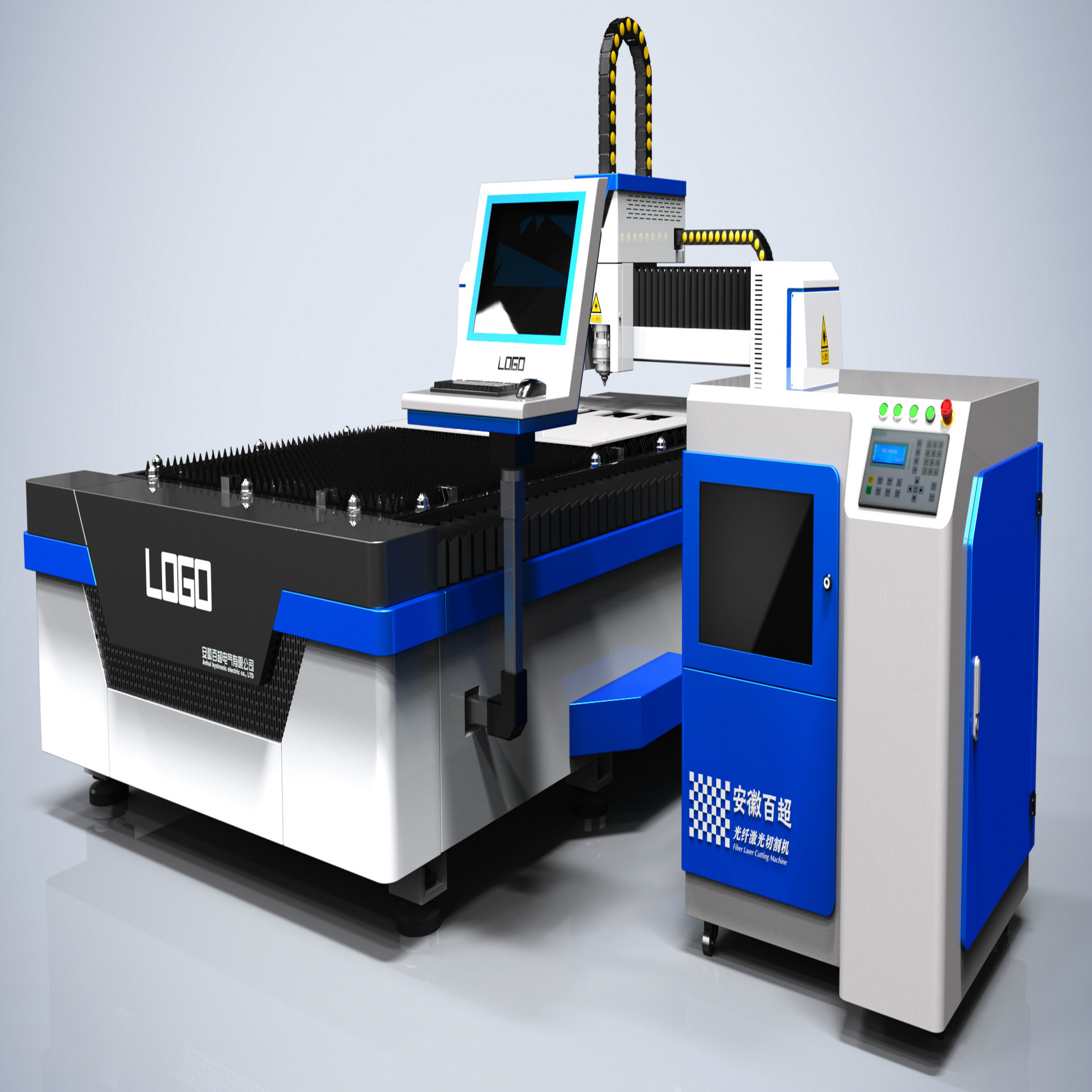 厂家双驱敞开式光纤激光切割机百超激光切割机