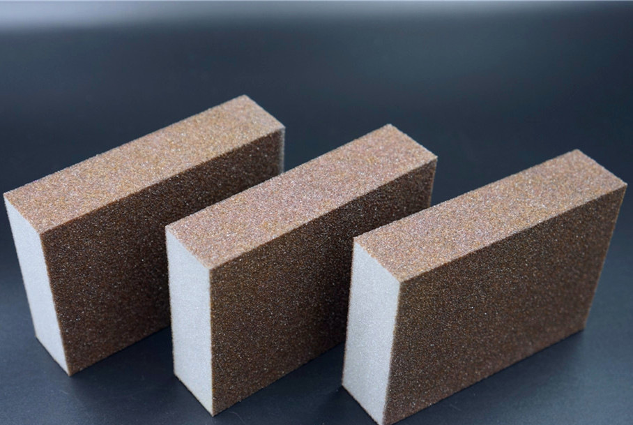厂家供应海绵砂块 四面打磨高弹性水磨棕刚玉海绵磨块抛光磨块