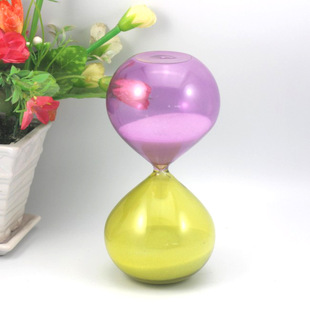 厂家批发高品质彩色玻璃沙漏 喷色玻璃沙漏摆件沙漏计时器