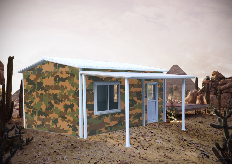 厂家供应 真人cs基地使用居住房 迷彩设计效果逼真活动房