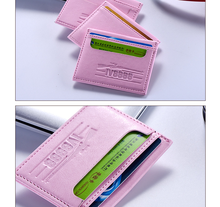 精品推荐 韩版女士多功能粉色卡包卡套 大容量银行卡皮质卡夹定制