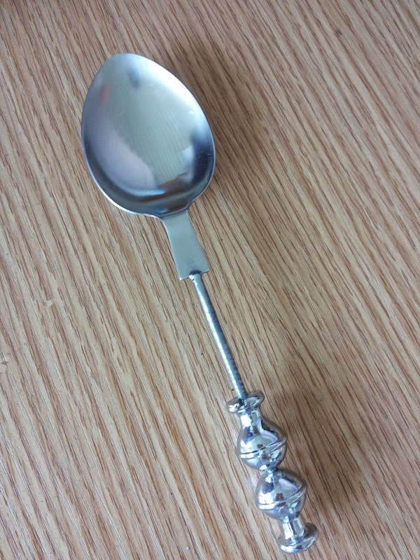 不锈钢调羹 金属勺子带珠子 餐具