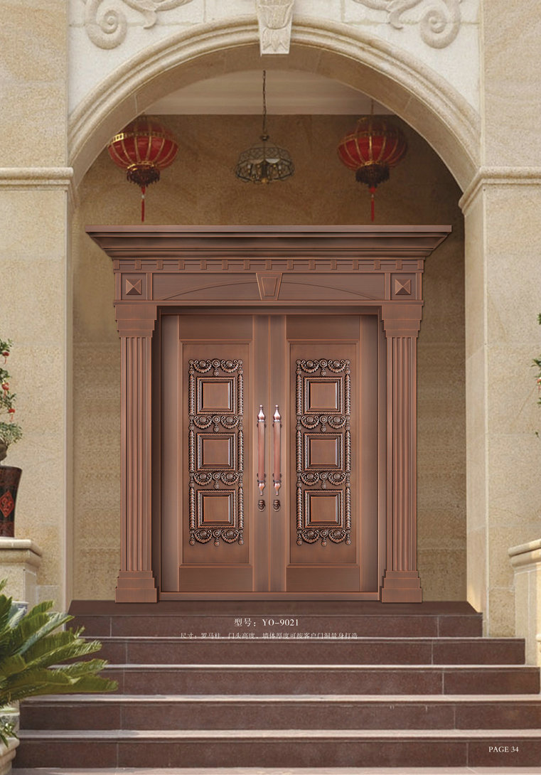 高档入户精密别墅保温铜门 高档防盗铜商用安全防盗大门铜门