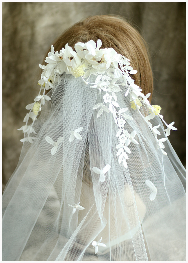 韩式花朵头饰头纱发带 甜美灵动发饰结婚饰品婚纱礼服配饰 批发