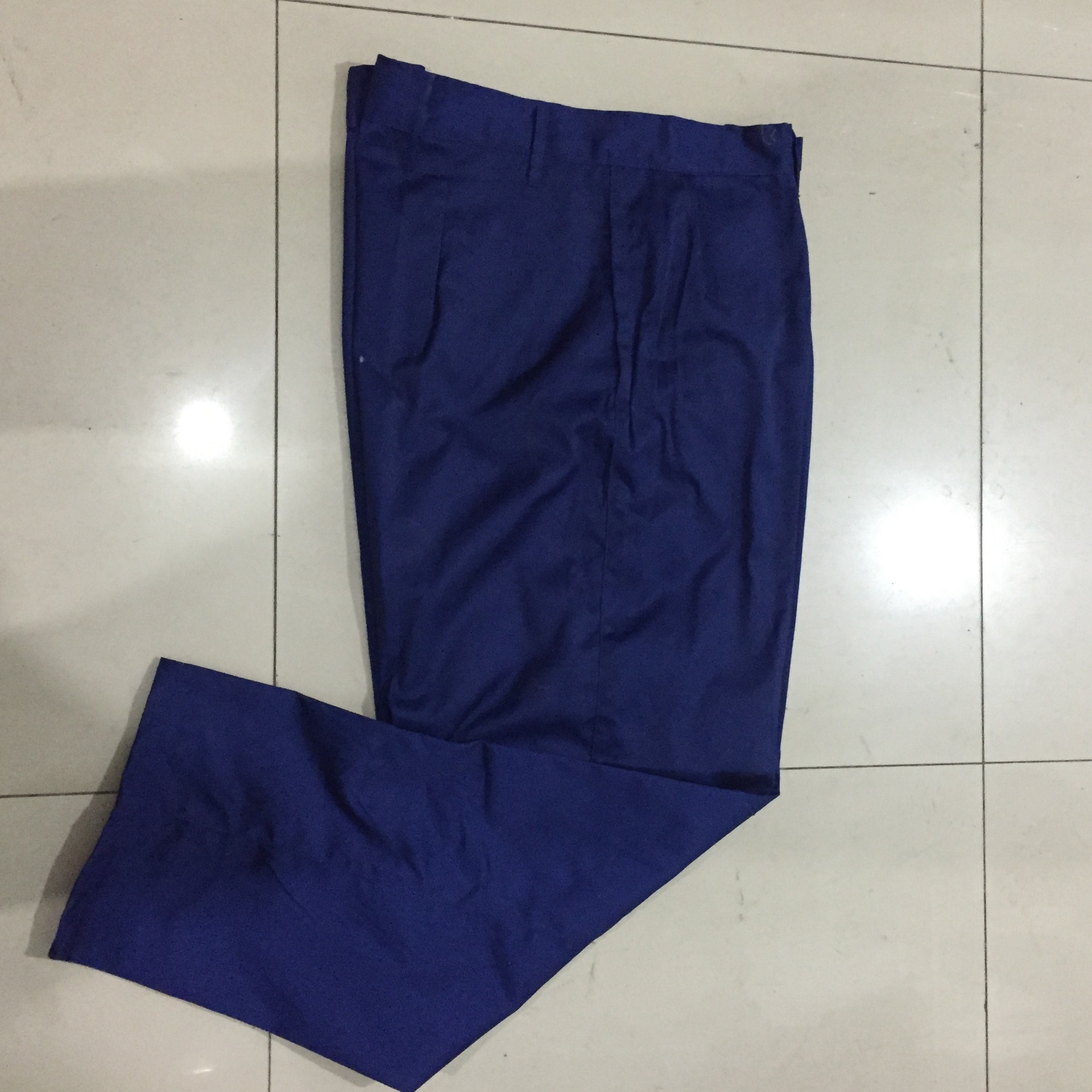 厂家 87海蓝色涤卡单裤 劳保作训军训裤子