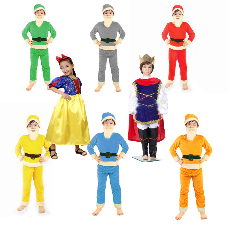 小矮人表演服圣诞元旦幼儿园儿童节目演出服装童话剧魔镜白雪公主