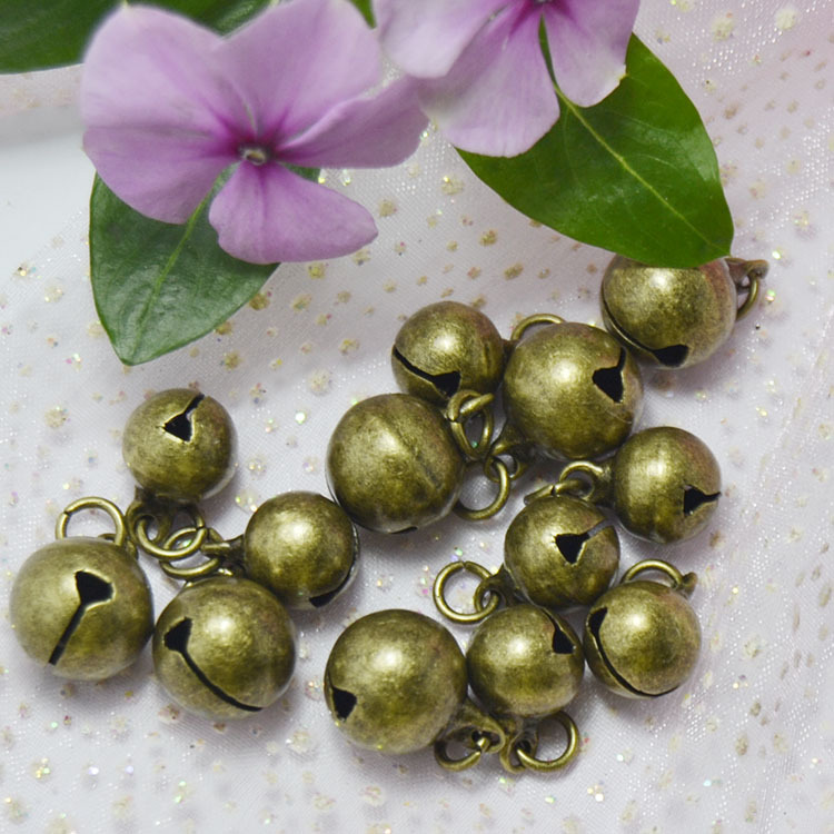 东莞厂家可订制金属铃铛 订制10mm复古古铜色小铃铛【出口环保】