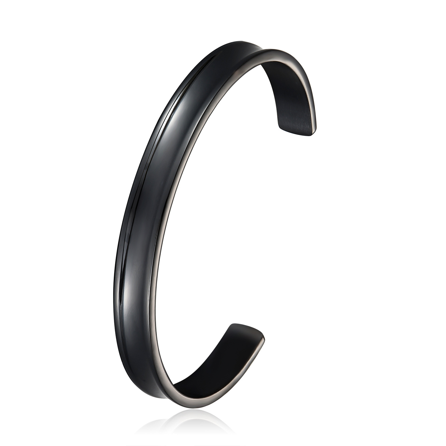 钛钢情侣手环 简约大气型男女手镯 凹凸光面半开口手镯csz28