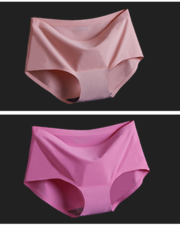 女士性感无痕内裤纯色冰丝一片式无缝三角裤大码内裤厂家批发810