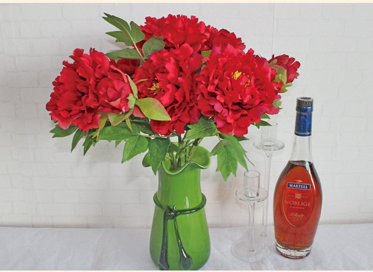 厂家批发 仿真多头牡丹 牡丹把花 家居装饰花 假花 瓶花 .