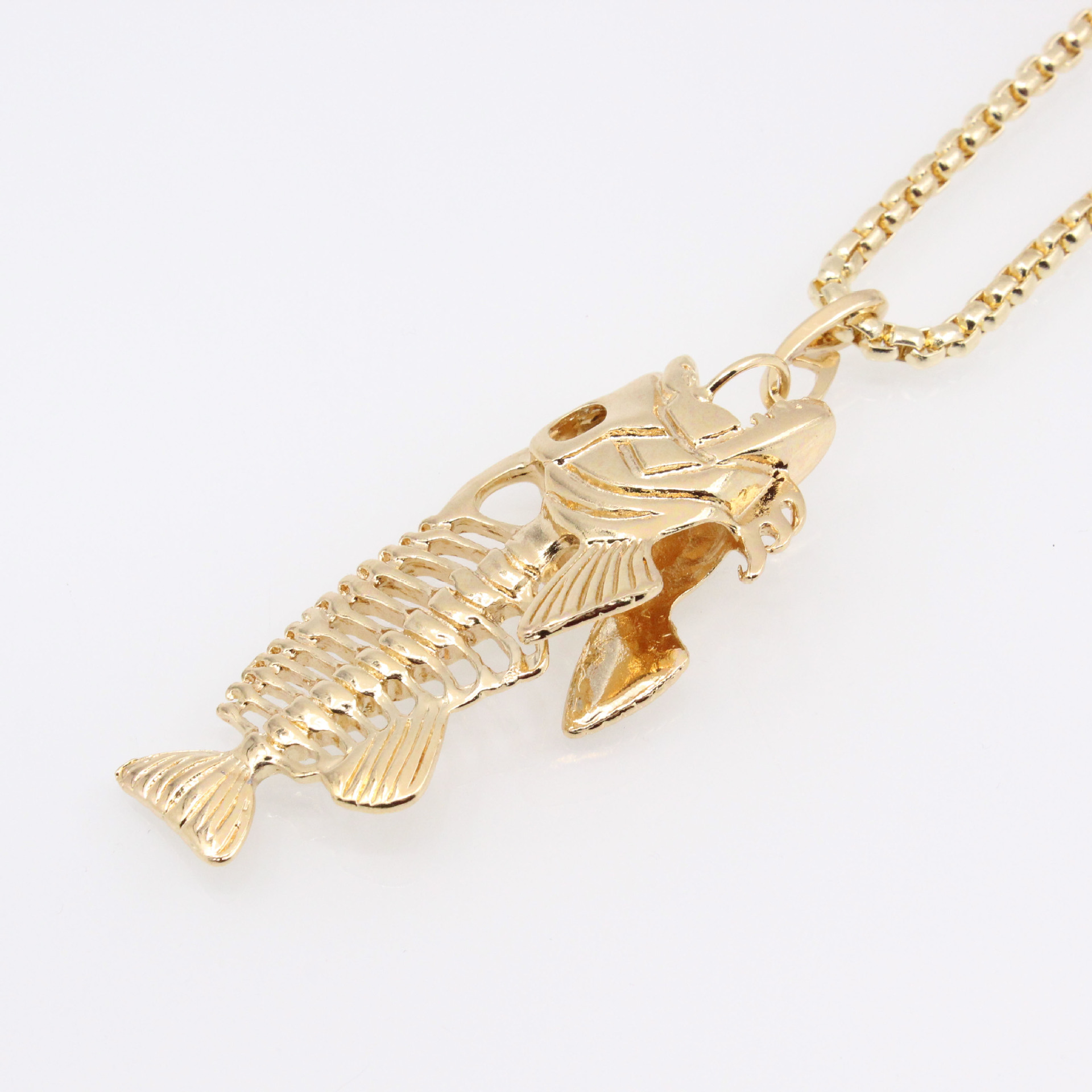 厂家直销欧美时尚新款简约ebay亚马逊流行鱼骨头项链锁骨链毛衣链