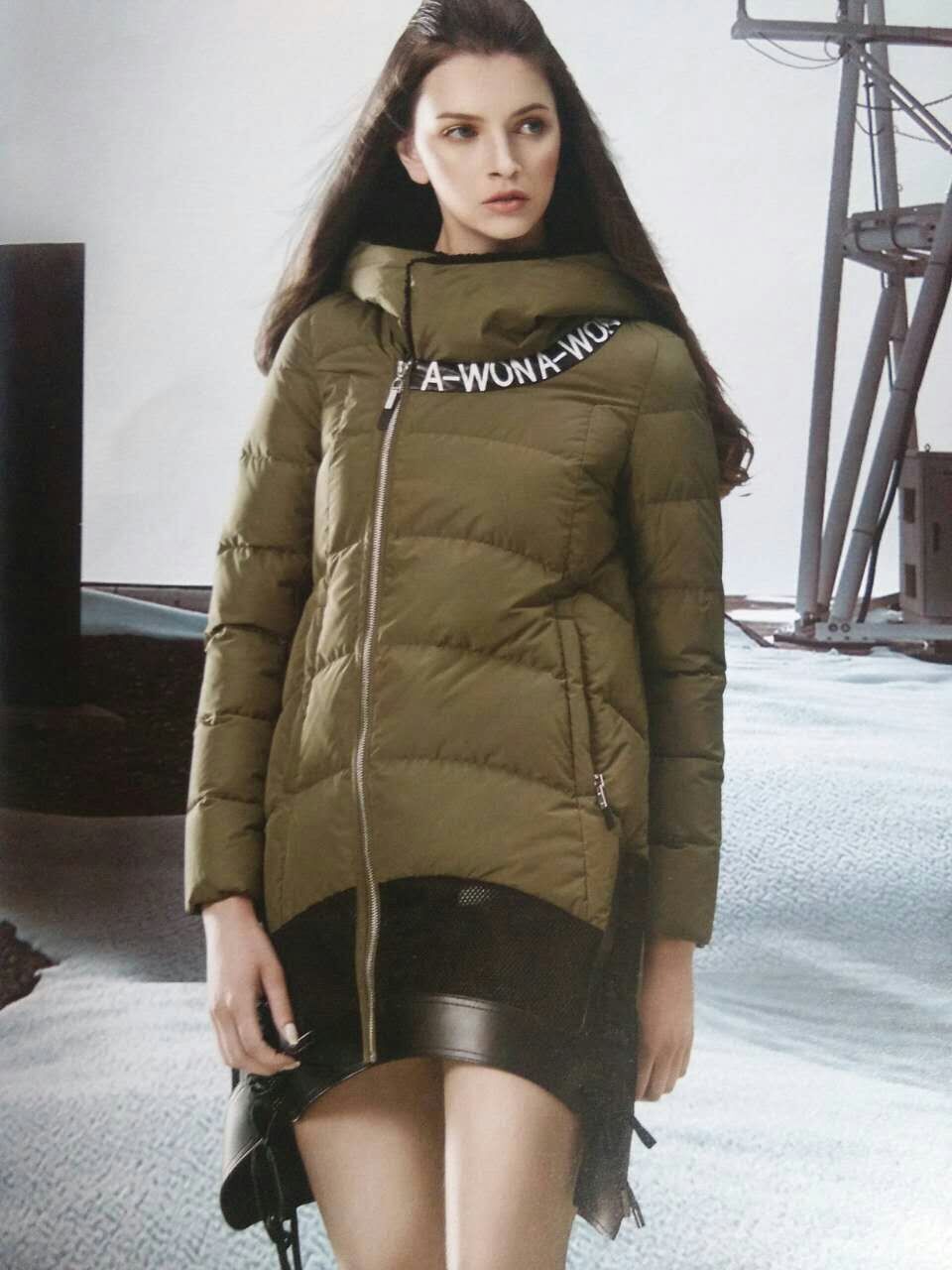 杭州埃文羽绒服15年冬一线高端女装走份品牌折扣超高性