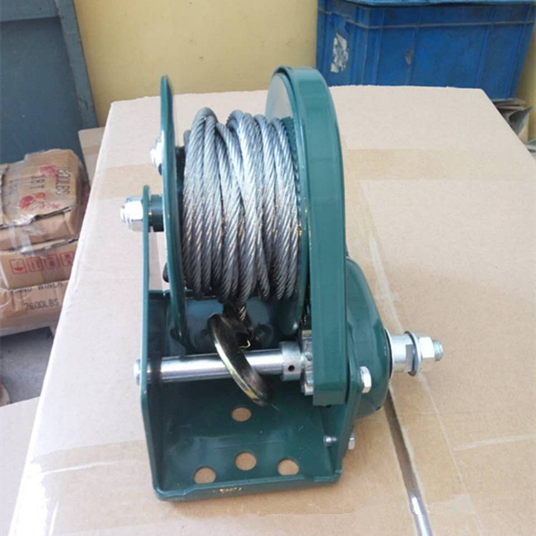 厂家热销质量保证带刹车1200磅自锁式手摇绞盘手动钢丝绳绞盘机
