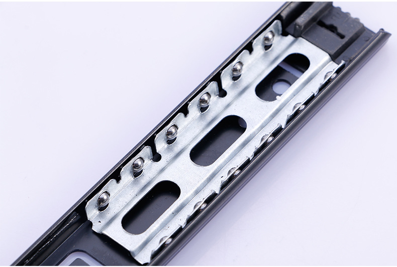 二节式冷轧钢抽屉轨道静音滑轨键盘滑轨二折6寸钢珠滑轨厂家批发