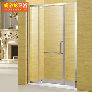 淋浴房厂家加工定制 金属简易钢化玻璃浴室 屏风二固一开淋浴房