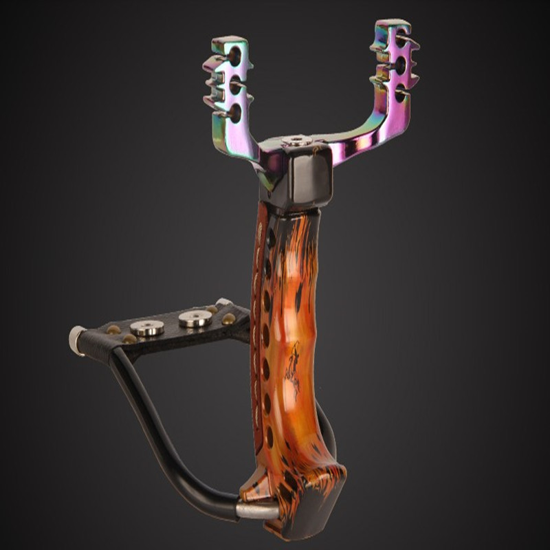 腕托弹弓铝合金不锈钢传统定位卡球竞技户外打猎弹弓器金刺客