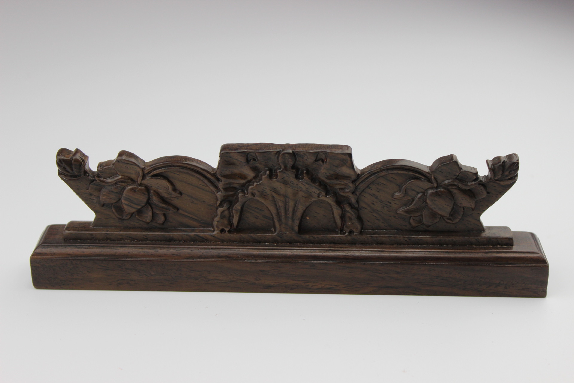 批发黑梓木毛笔笔架 文房四宝荷花笔搁 书法用品笔山