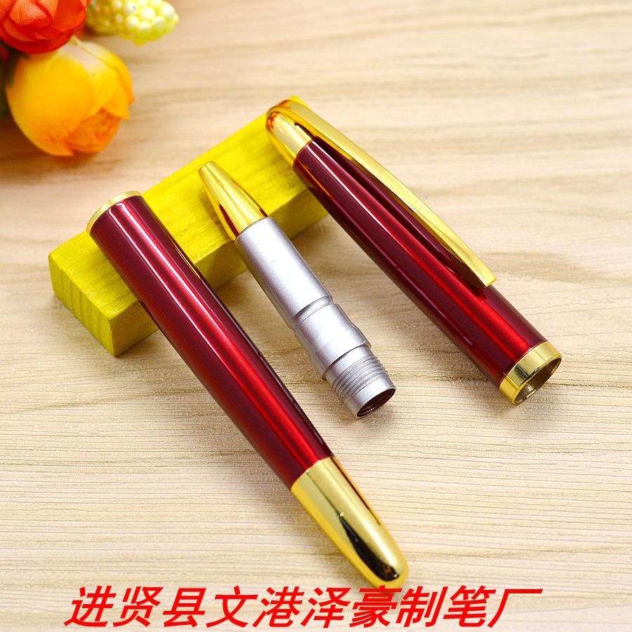 【泽豪笔业】供应线切割笔夹金属签字笔 宝珠笔 高档中性笔水性笔