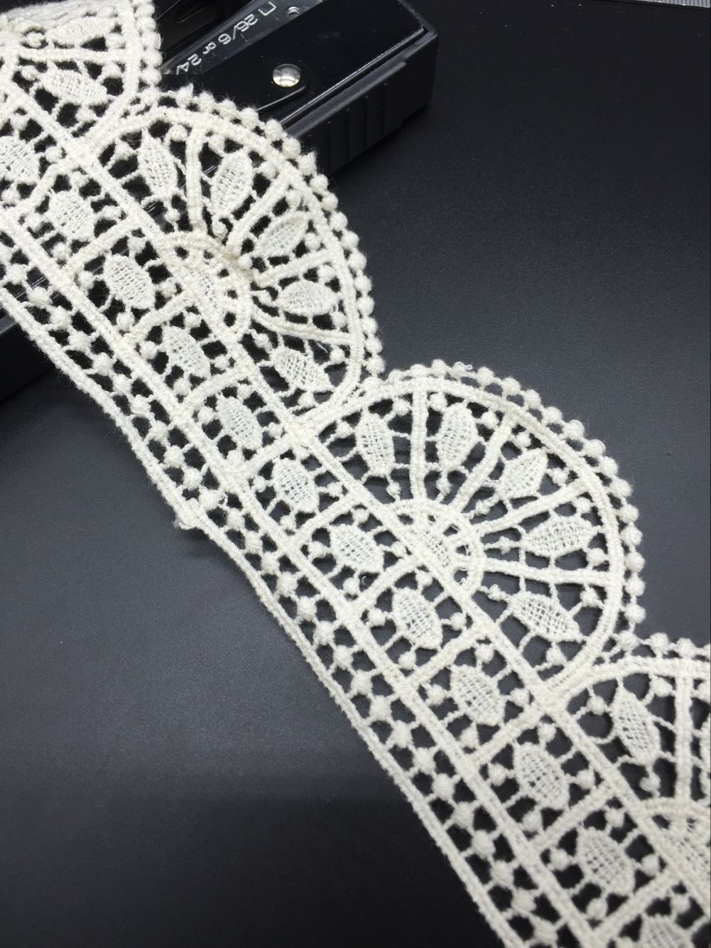 厂家直销水溶刺绣棉线条码花边宽度7.5c