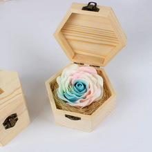 六角形木盒香皂花飾品包裝盒禮品包裝永生花木盒小木盒收納盒