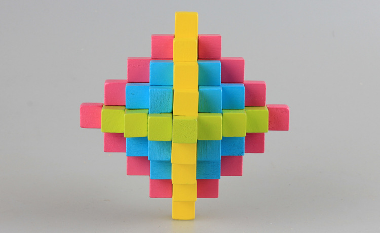 新款彩色大菠萝 精品古典益智玩具孔明锁 趣味解锁礼物