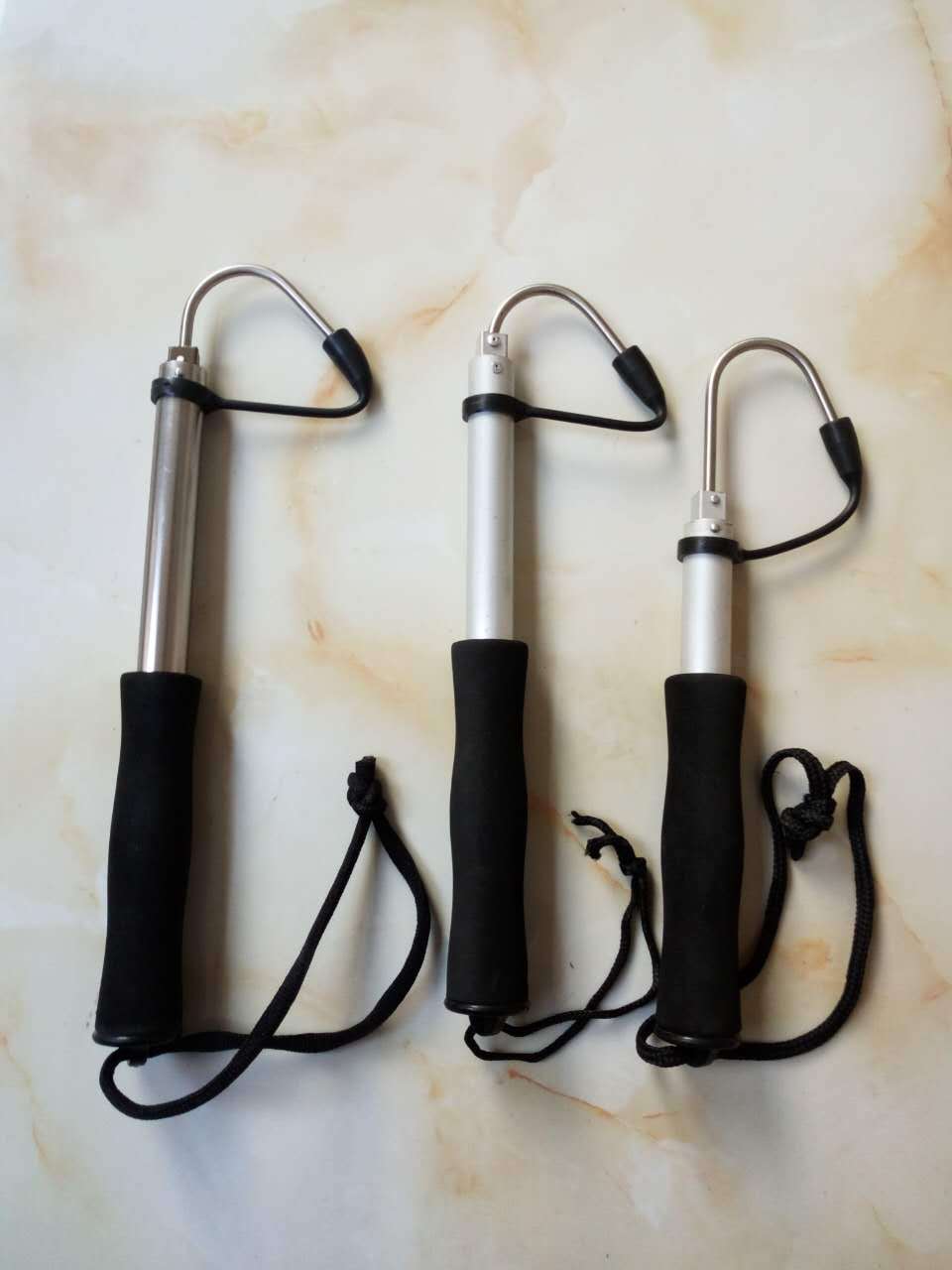 厂家直销冰钓搭钩 船钓搭钩 铝合金不锈钢鱼钩 伸缩钩鱼器 渔具