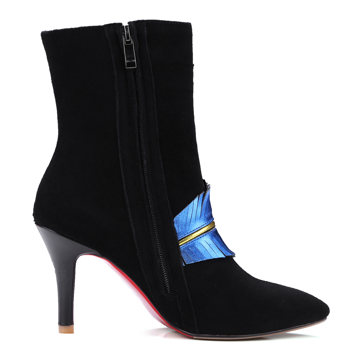 网红爆款磨砂皮短靴女2016秋冬细高跟马