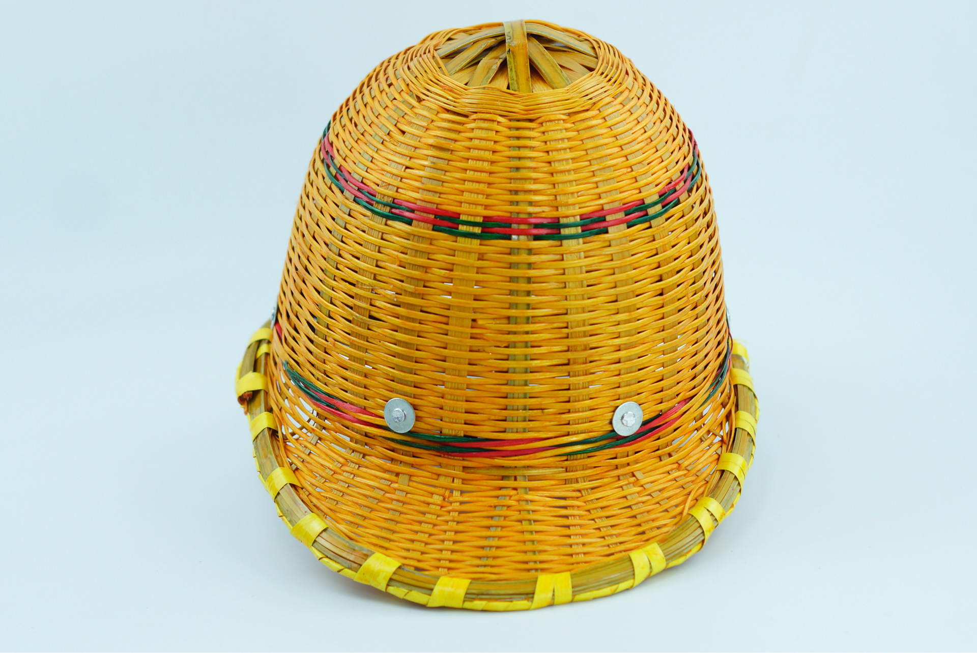 竹子手工编织安全帽 夏季透气安全竹子头盔 防砸工地施工草帽批发