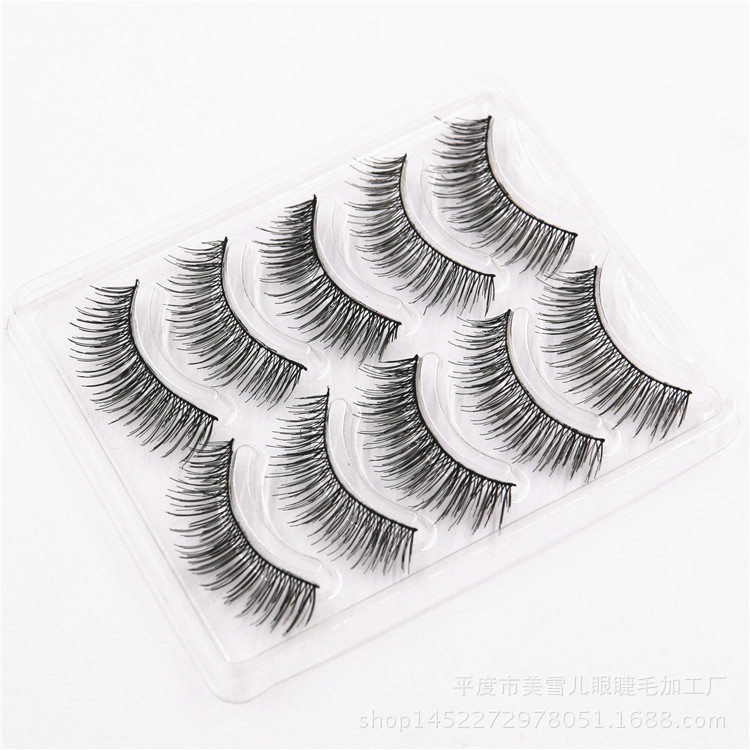 Natural Long False Eyelashes Handmade Five Pairs Eyelash Nude Makeup Simulation Eyelashes Factory Supply