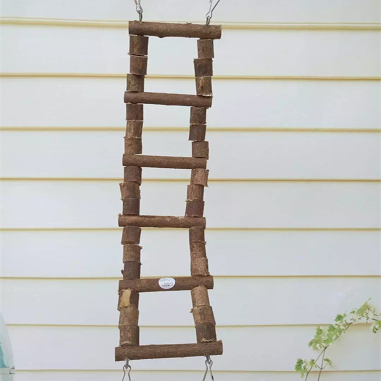 鹦鹉用品鸟玩具 旋转梯鸟爬梯 啃咬玩具鹦鹉 秋千果木带皮云梯