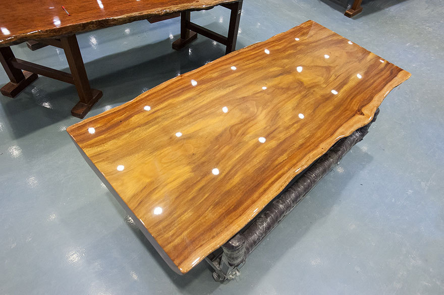 非洲楠木大板 整块实木原木大板桌 简约办公家具180*79-80*10