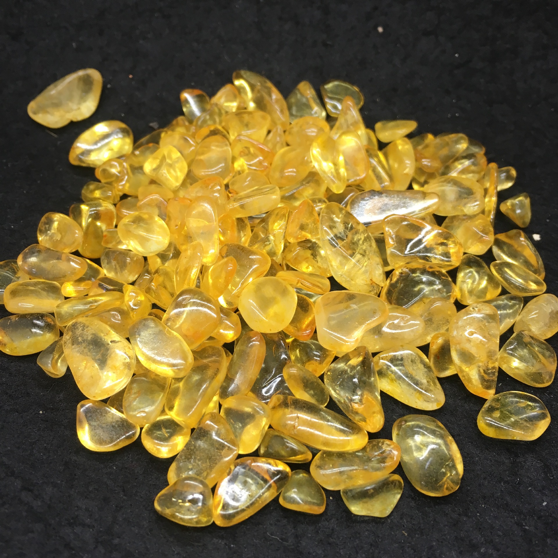 碎石发黄水晶碎石料 可消磁 可做水晶树 招财树 招财加色黄.