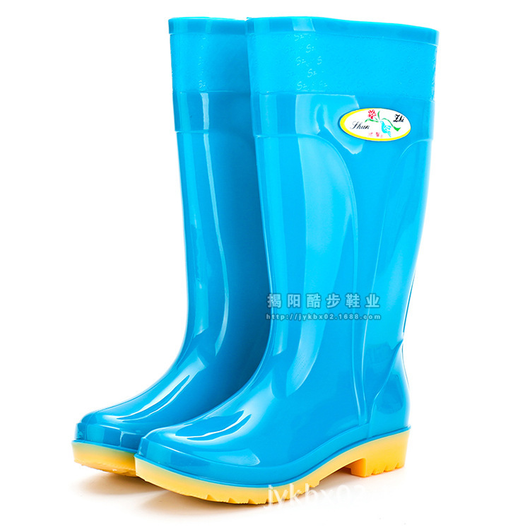 Factory Direct Sales Knee-High Rain Boots Women's Non-Slip Wear-Resistant PVC Water Shoes Thick Material Labor Protection Rubber Shoes Rain Boots Wholesale