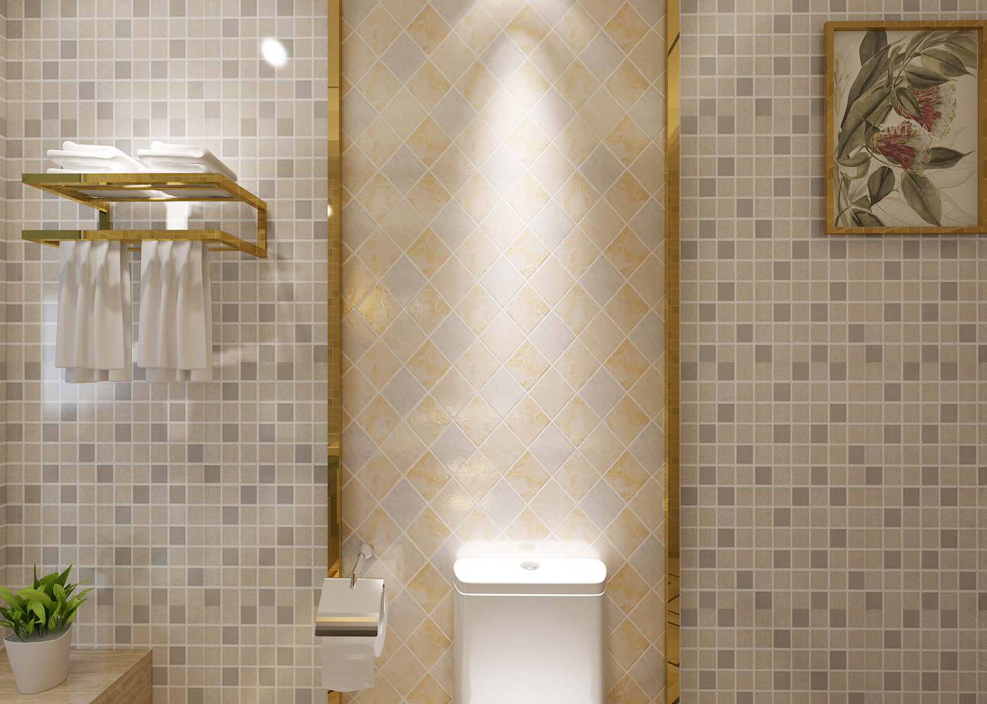 自粘仿瓷砖块纹墙纸贴纸 防水加厚珠光客厅厨房卫生间自带胶壁纸